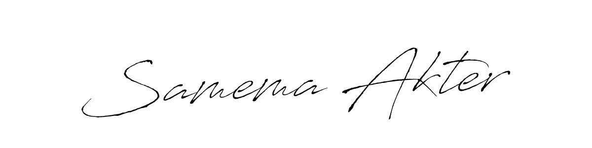 How to make Samema Akter name signature. Use Antro_Vectra style for creating short signs online. This is the latest handwritten sign. Samema Akter signature style 6 images and pictures png