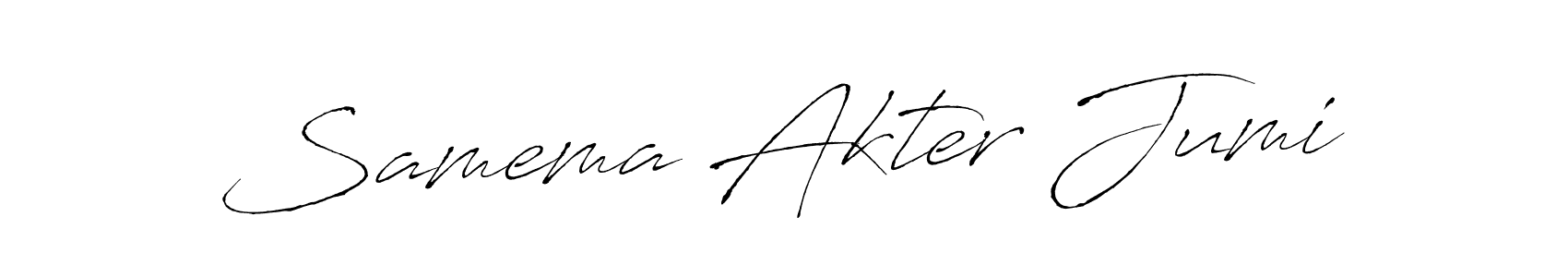 Antro_Vectra is a professional signature style that is perfect for those who want to add a touch of class to their signature. It is also a great choice for those who want to make their signature more unique. Get Samema Akter Jumi name to fancy signature for free. Samema Akter Jumi signature style 6 images and pictures png