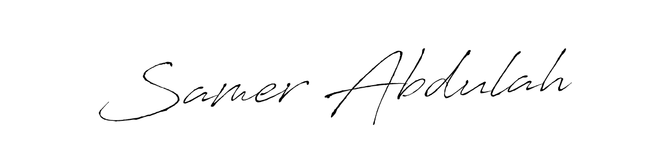 This is the best signature style for the Samer Abdulah name. Also you like these signature font (Antro_Vectra). Mix name signature. Samer Abdulah signature style 6 images and pictures png