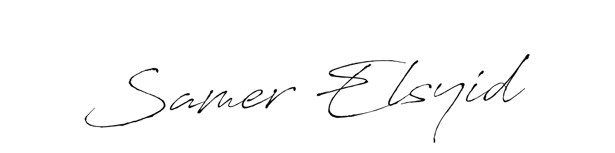 Make a beautiful signature design for name Samer Elsyid. With this signature (Antro_Vectra) style, you can create a handwritten signature for free. Samer Elsyid signature style 6 images and pictures png