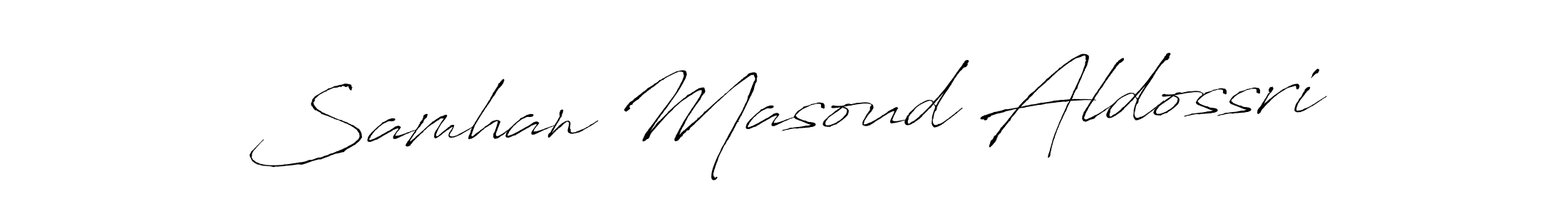 How to make Samhan Masoud Aldossri name signature. Use Antro_Vectra style for creating short signs online. This is the latest handwritten sign. Samhan Masoud Aldossri signature style 6 images and pictures png