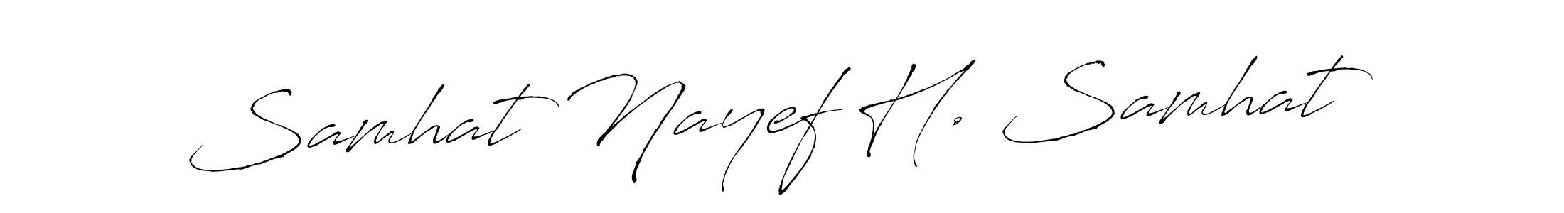 How to make Samhat Nayef H. Samhat name signature. Use Antro_Vectra style for creating short signs online. This is the latest handwritten sign. Samhat Nayef H. Samhat signature style 6 images and pictures png