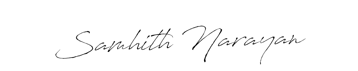 The best way (Antro_Vectra) to make a short signature is to pick only two or three words in your name. The name Samhith Narayan include a total of six letters. For converting this name. Samhith Narayan signature style 6 images and pictures png
