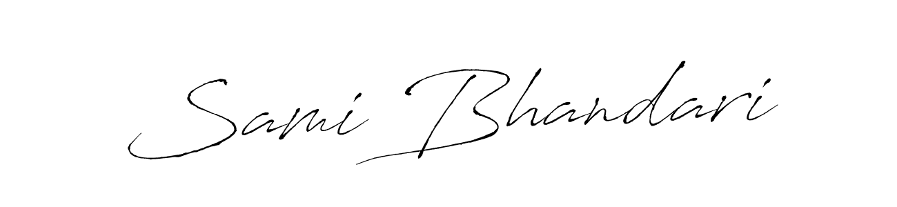 The best way (Antro_Vectra) to make a short signature is to pick only two or three words in your name. The name Sami Bhandari include a total of six letters. For converting this name. Sami Bhandari signature style 6 images and pictures png