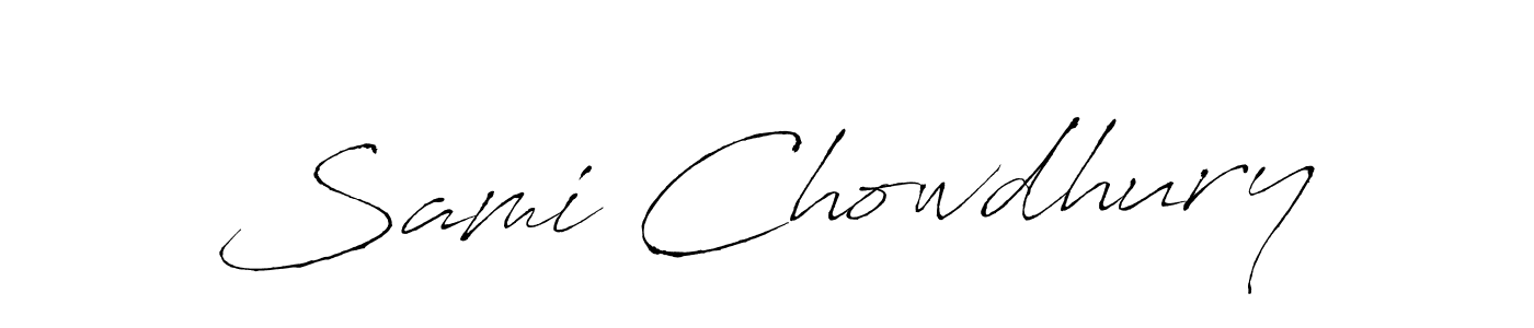 How to make Sami Chowdhury name signature. Use Antro_Vectra style for creating short signs online. This is the latest handwritten sign. Sami Chowdhury signature style 6 images and pictures png