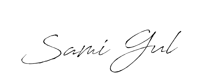 Make a beautiful signature design for name Sami Gul. With this signature (Antro_Vectra) style, you can create a handwritten signature for free. Sami Gul signature style 6 images and pictures png