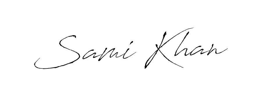 How to make Sami Khan name signature. Use Antro_Vectra style for creating short signs online. This is the latest handwritten sign. Sami Khan signature style 6 images and pictures png