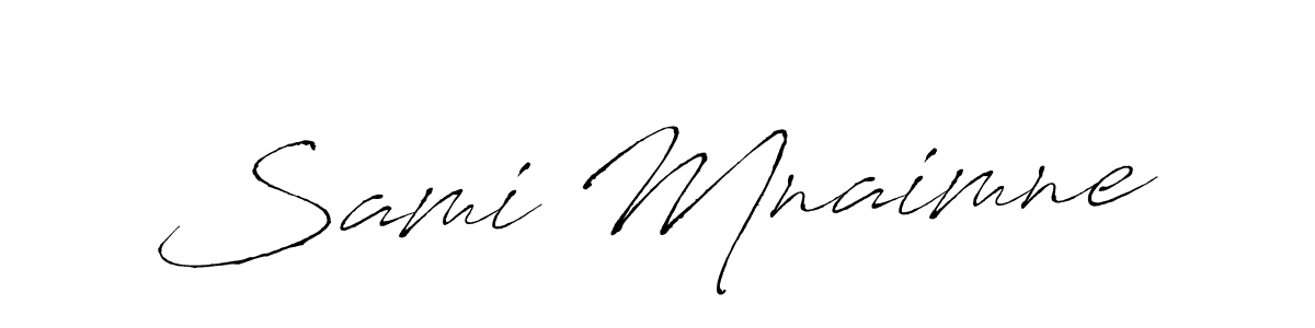 Create a beautiful signature design for name Sami Mnaimne. With this signature (Antro_Vectra) fonts, you can make a handwritten signature for free. Sami Mnaimne signature style 6 images and pictures png