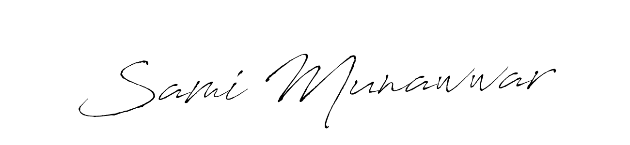 Use a signature maker to create a handwritten signature online. With this signature software, you can design (Antro_Vectra) your own signature for name Sami Munawwar. Sami Munawwar signature style 6 images and pictures png