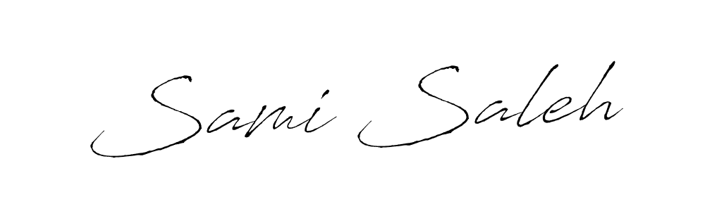 How to make Sami Saleh name signature. Use Antro_Vectra style for creating short signs online. This is the latest handwritten sign. Sami Saleh signature style 6 images and pictures png