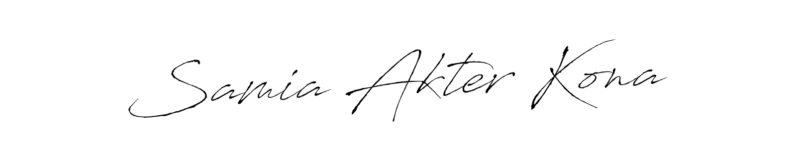 Antro_Vectra is a professional signature style that is perfect for those who want to add a touch of class to their signature. It is also a great choice for those who want to make their signature more unique. Get Samia Akter Kona name to fancy signature for free. Samia Akter Kona signature style 6 images and pictures png