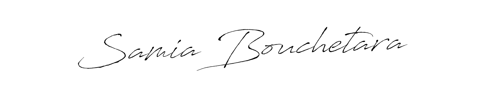 How to make Samia Bouchetara name signature. Use Antro_Vectra style for creating short signs online. This is the latest handwritten sign. Samia Bouchetara signature style 6 images and pictures png