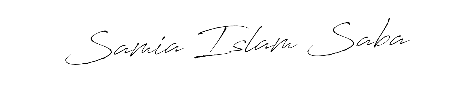 Make a beautiful signature design for name Samia Islam Saba. With this signature (Antro_Vectra) style, you can create a handwritten signature for free. Samia Islam Saba signature style 6 images and pictures png