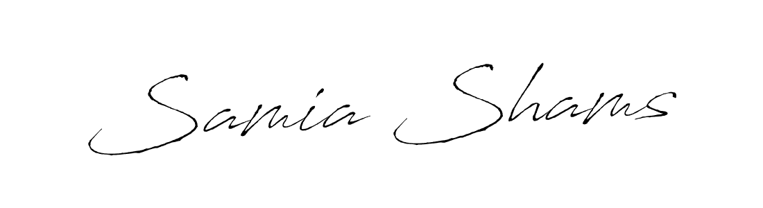 Design your own signature with our free online signature maker. With this signature software, you can create a handwritten (Antro_Vectra) signature for name Samia Shams. Samia Shams signature style 6 images and pictures png