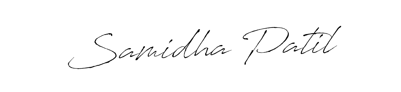 The best way (Antro_Vectra) to make a short signature is to pick only two or three words in your name. The name Samidha Patil include a total of six letters. For converting this name. Samidha Patil signature style 6 images and pictures png