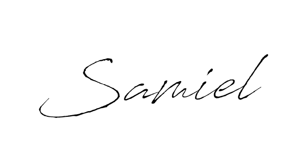 if you are searching for the best signature style for your name Samiel. so please give up your signature search. here we have designed multiple signature styles  using Antro_Vectra. Samiel signature style 6 images and pictures png