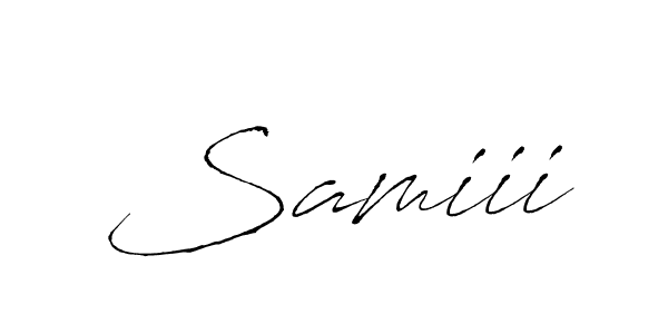 Make a beautiful signature design for name Samiii. With this signature (Antro_Vectra) style, you can create a handwritten signature for free. Samiii signature style 6 images and pictures png
