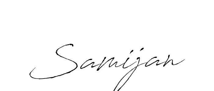 The best way (Antro_Vectra) to make a short signature is to pick only two or three words in your name. The name Samijan include a total of six letters. For converting this name. Samijan signature style 6 images and pictures png