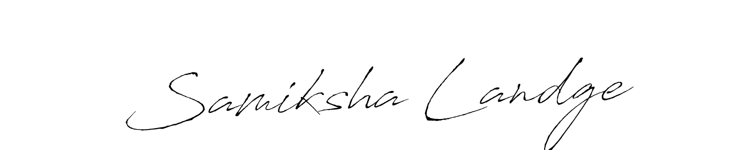You can use this online signature creator to create a handwritten signature for the name Samiksha Landge. This is the best online autograph maker. Samiksha Landge signature style 6 images and pictures png
