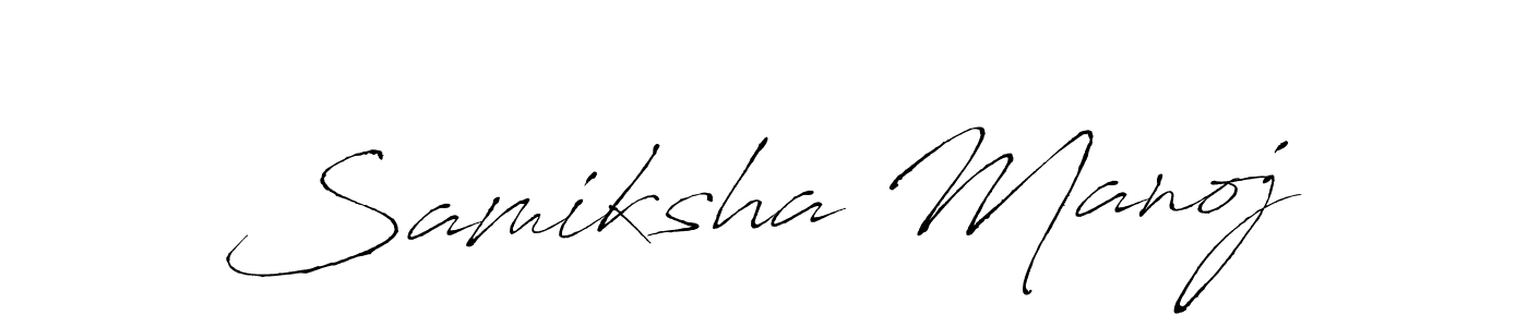 Use a signature maker to create a handwritten signature online. With this signature software, you can design (Antro_Vectra) your own signature for name Samiksha Manoj. Samiksha Manoj signature style 6 images and pictures png