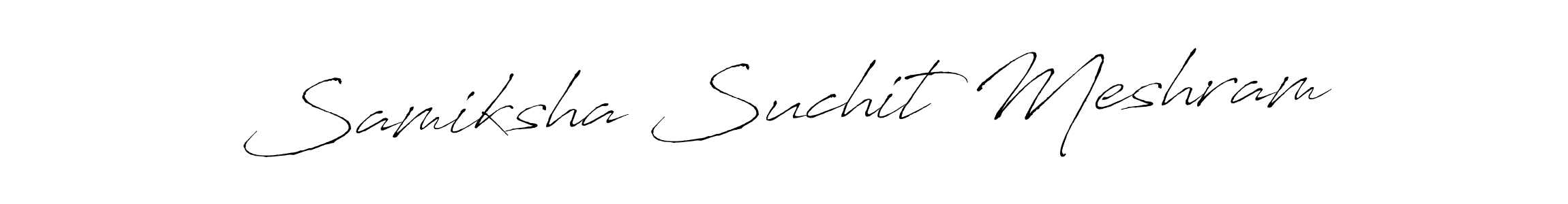 How to make Samiksha Suchit Meshram name signature. Use Antro_Vectra style for creating short signs online. This is the latest handwritten sign. Samiksha Suchit Meshram signature style 6 images and pictures png