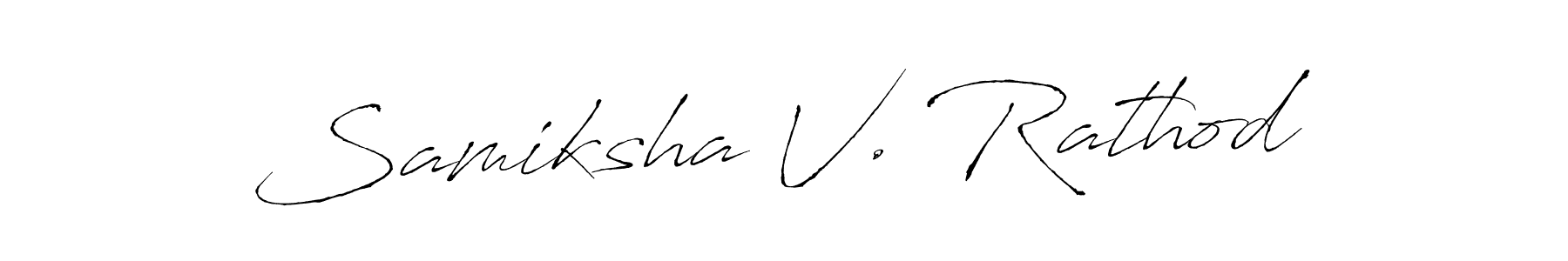 How to make Samiksha V. Rathod name signature. Use Antro_Vectra style for creating short signs online. This is the latest handwritten sign. Samiksha V. Rathod signature style 6 images and pictures png