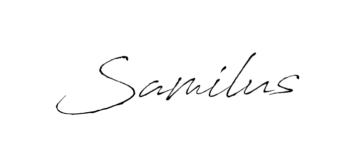 Create a beautiful signature design for name Samilus. With this signature (Antro_Vectra) fonts, you can make a handwritten signature for free. Samilus signature style 6 images and pictures png