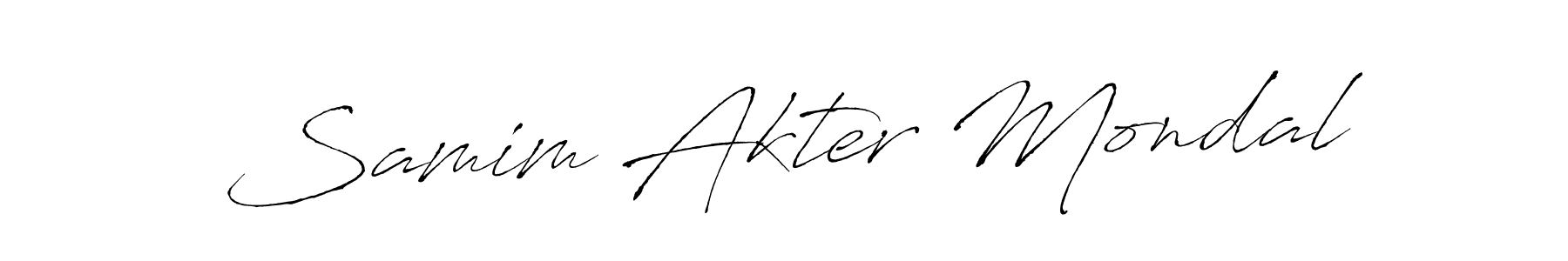 How to make Samim Akter Mondal name signature. Use Antro_Vectra style for creating short signs online. This is the latest handwritten sign. Samim Akter Mondal signature style 6 images and pictures png
