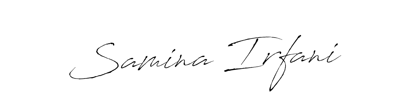 Design your own signature with our free online signature maker. With this signature software, you can create a handwritten (Antro_Vectra) signature for name Samina Irfani. Samina Irfani signature style 6 images and pictures png
