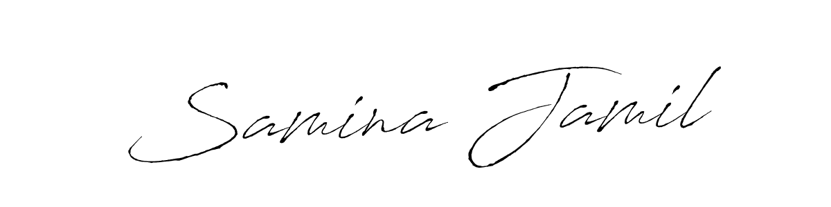 Create a beautiful signature design for name Samina Jamil. With this signature (Antro_Vectra) fonts, you can make a handwritten signature for free. Samina Jamil signature style 6 images and pictures png