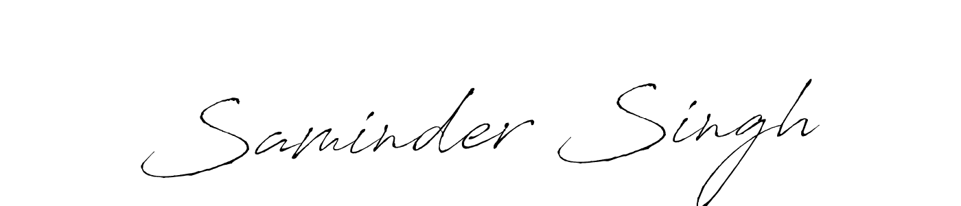 Make a beautiful signature design for name Saminder Singh. With this signature (Antro_Vectra) style, you can create a handwritten signature for free. Saminder Singh signature style 6 images and pictures png