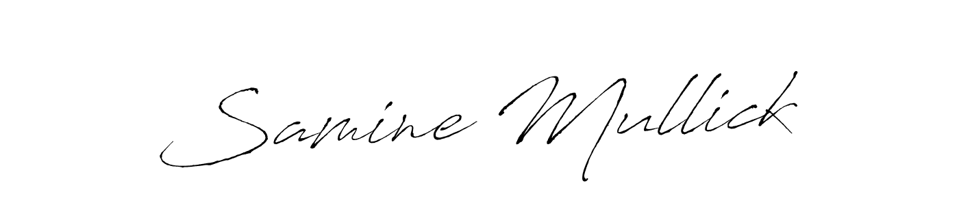 Create a beautiful signature design for name Samine Mullick. With this signature (Antro_Vectra) fonts, you can make a handwritten signature for free. Samine Mullick signature style 6 images and pictures png