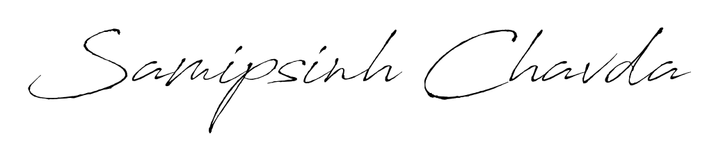 You should practise on your own different ways (Antro_Vectra) to write your name (Samipsinh Chavda) in signature. Don't let someone else do it for you. Samipsinh Chavda signature style 6 images and pictures png