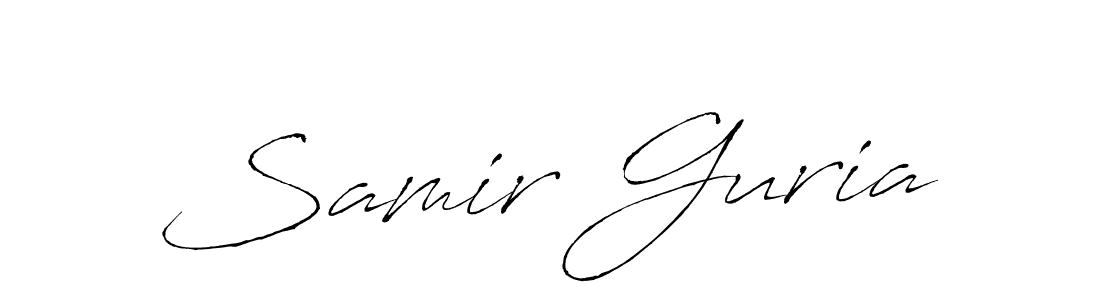 How to make Samir Guria name signature. Use Antro_Vectra style for creating short signs online. This is the latest handwritten sign. Samir Guria signature style 6 images and pictures png