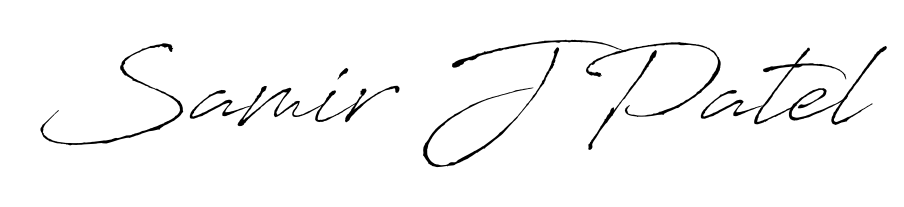 Get an exclusive digital autograph for Samir J Patel. The Antro_Vectra typeface captures the charm of real penmanship on paper. Samir J Patel signature style 6 images and pictures png