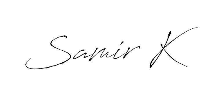 Make a beautiful signature design for name Samir K. With this signature (Antro_Vectra) style, you can create a handwritten signature for free. Samir K signature style 6 images and pictures png