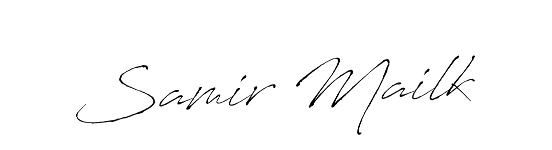 Make a beautiful signature design for name Samir Mailk. With this signature (Antro_Vectra) style, you can create a handwritten signature for free. Samir Mailk signature style 6 images and pictures png