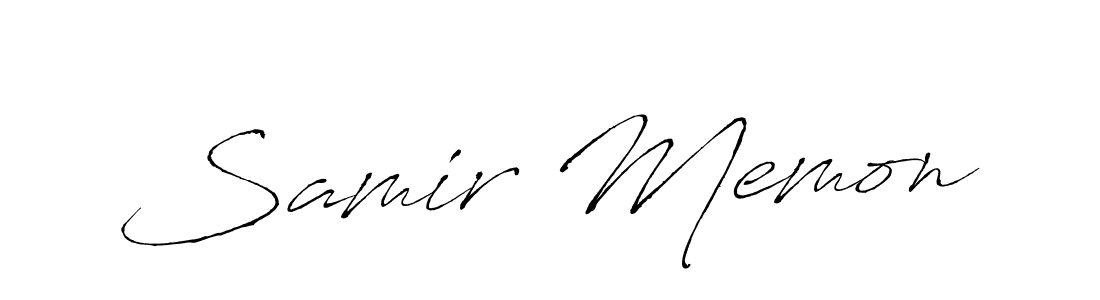 Make a beautiful signature design for name Samir Memon. With this signature (Antro_Vectra) style, you can create a handwritten signature for free. Samir Memon signature style 6 images and pictures png