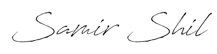 Practice writing Samir Shil with the flow of Antro_Vectra lettering. A fantastic source of inspiration for developing your personal signature style. Samir Shil signature style 6 images and pictures png