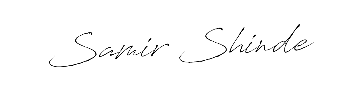 How to make Samir Shinde name signature. Use Antro_Vectra style for creating short signs online. This is the latest handwritten sign. Samir Shinde signature style 6 images and pictures png
