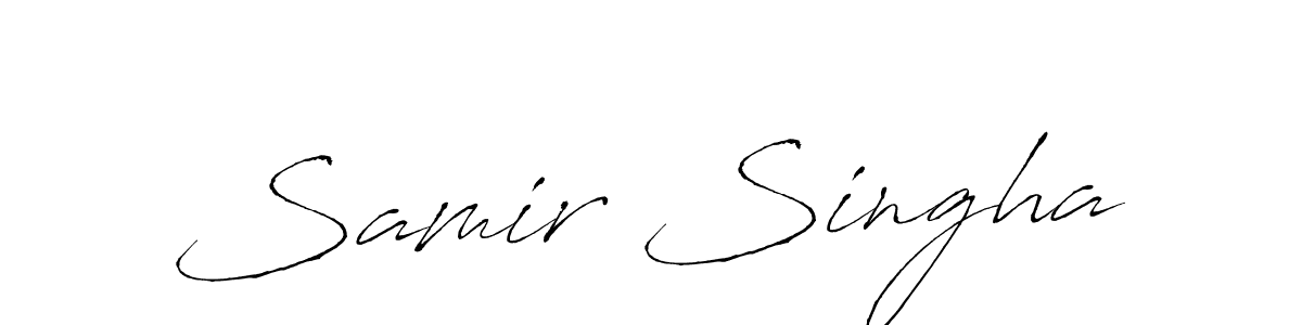 Design your own signature with our free online signature maker. With this signature software, you can create a handwritten (Antro_Vectra) signature for name Samir Singha. Samir Singha signature style 6 images and pictures png