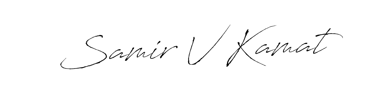 Samir V Kamat stylish signature style. Best Handwritten Sign (Antro_Vectra) for my name. Handwritten Signature Collection Ideas for my name Samir V Kamat. Samir V Kamat signature style 6 images and pictures png