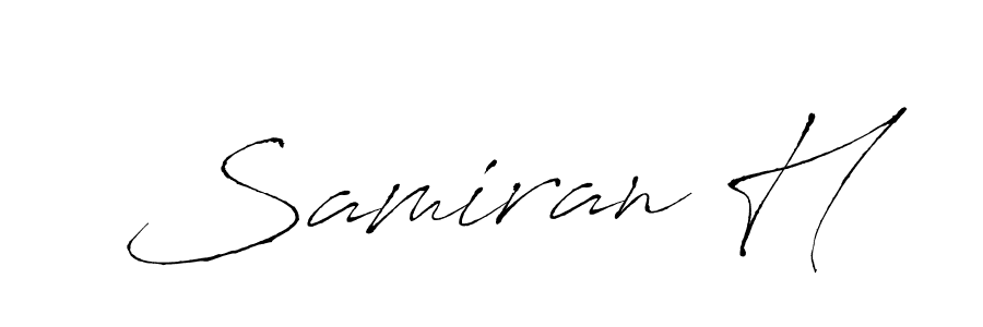 How to make Samiran H signature? Antro_Vectra is a professional autograph style. Create handwritten signature for Samiran H name. Samiran H signature style 6 images and pictures png