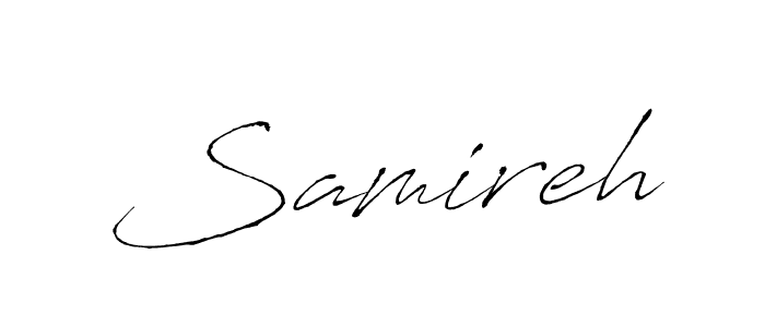 Design your own signature with our free online signature maker. With this signature software, you can create a handwritten (Antro_Vectra) signature for name Samireh. Samireh signature style 6 images and pictures png