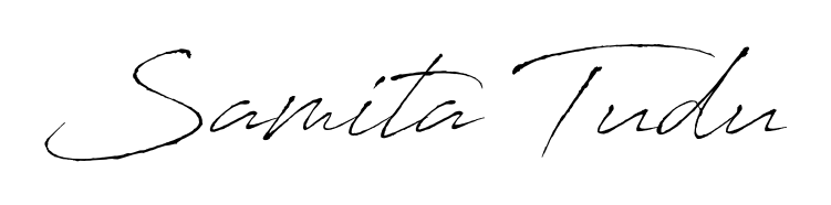 Create an unforgettable impression when signing with Samita Tudu name styled in Antro_Vectra typography. 100% free online generator. Samita Tudu signature style 6 images and pictures png