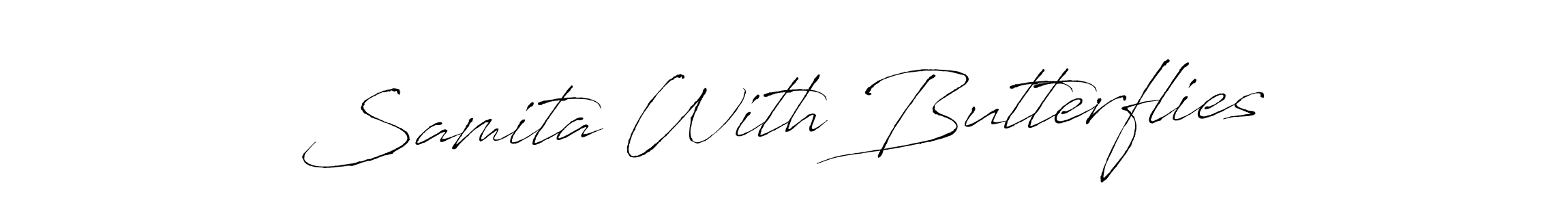 Similarly Antro_Vectra is the best handwritten signature design. Signature creator online .You can use it as an online autograph creator for name Samita With Butterflies. Samita With Butterflies signature style 6 images and pictures png