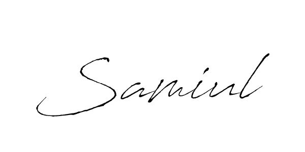 if you are searching for the best signature style for your name Samiul. so please give up your signature search. here we have designed multiple signature styles  using Antro_Vectra. Samiul signature style 6 images and pictures png