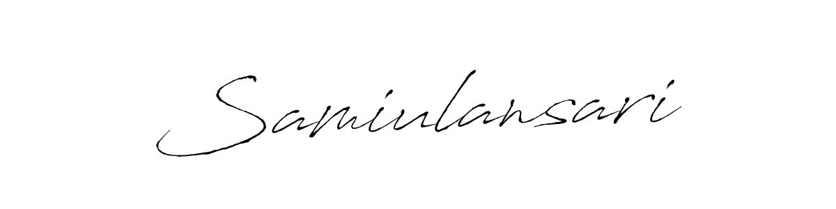 Similarly Antro_Vectra is the best handwritten signature design. Signature creator online .You can use it as an online autograph creator for name Samiulansari. Samiulansari signature style 6 images and pictures png