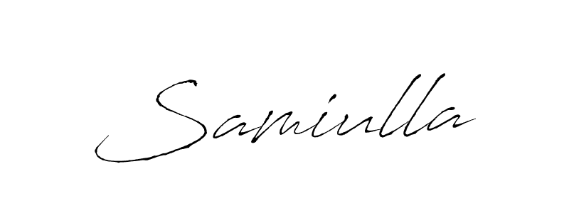 Use a signature maker to create a handwritten signature online. With this signature software, you can design (Antro_Vectra) your own signature for name Samiulla. Samiulla signature style 6 images and pictures png