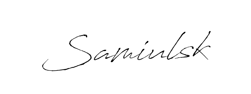 You should practise on your own different ways (Antro_Vectra) to write your name (Samiulsk) in signature. don't let someone else do it for you. Samiulsk signature style 6 images and pictures png